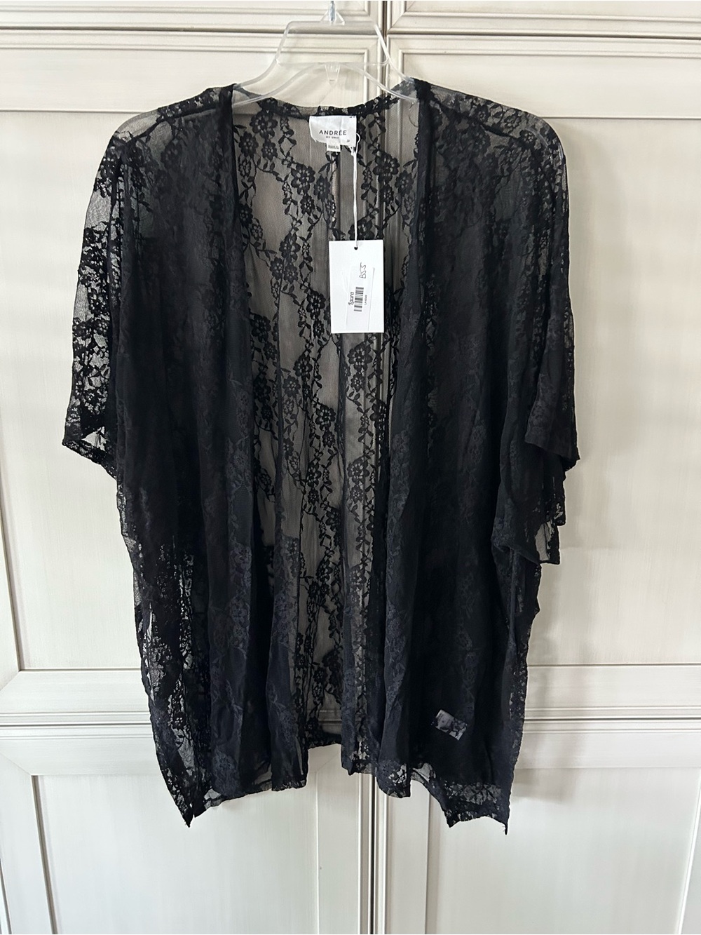 ANDREE BY UNIT Black Lace Sheer Kimono